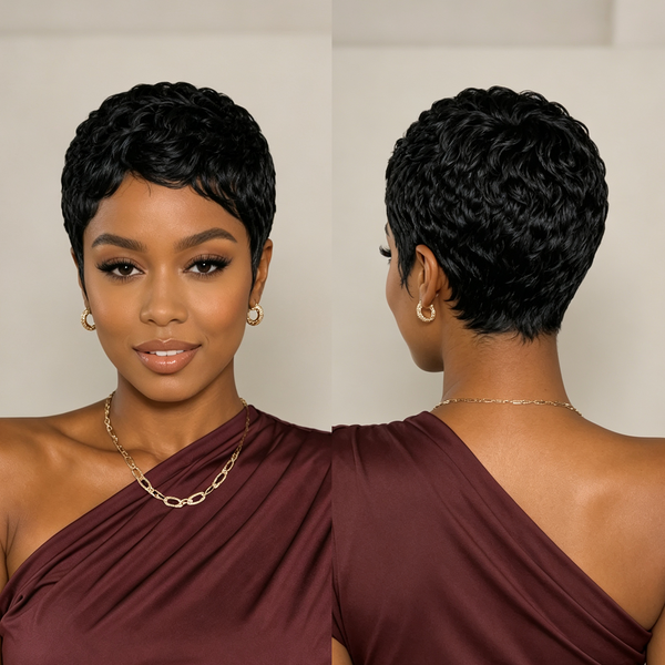 Bequeen Coffee Ash Wave Special Style Pixie Cut Wig