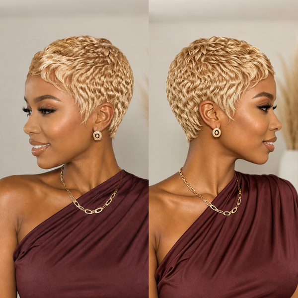 Bequeen Coffee Ash Wave Special Style Pixie Cut Wig