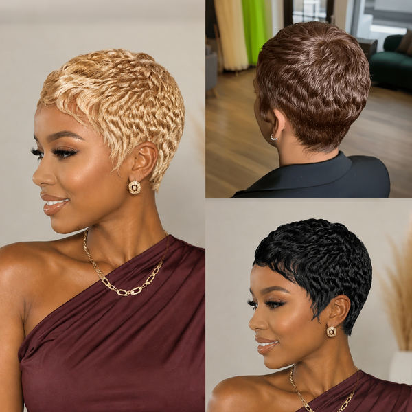 Bequeen Coffee Ash Wave Special Style Pixie Cut Wig