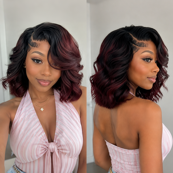 Bequeen Curly Side Part Short Guleless Wig