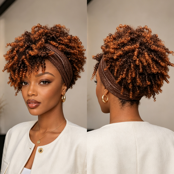 Bequeen Curly Sunset Workout Wig With Hair Tie