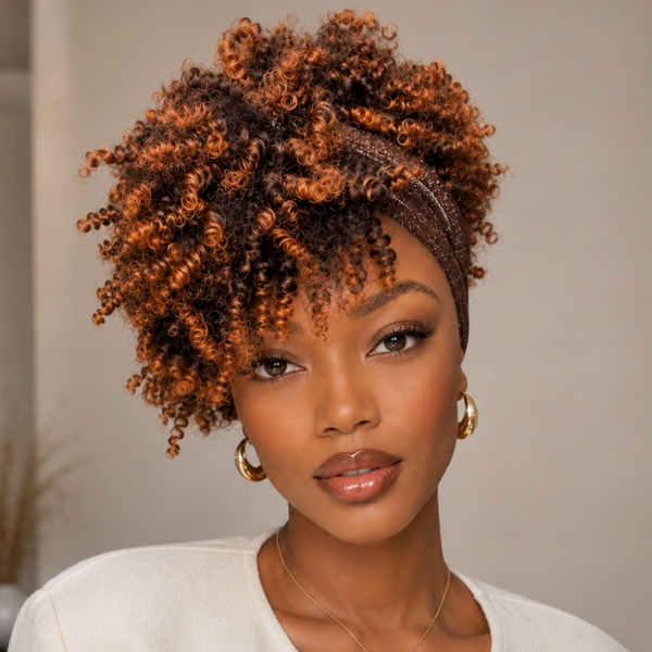 Bequeen Curly Sunset Workout Wig With Hair Tie