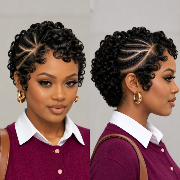 Bequeen Cute Finger Wave Side Part Braid Full Lace Wig
