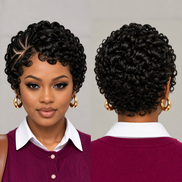 Bequeen Cute Finger Wave Side Part Braid Full Lace Wig