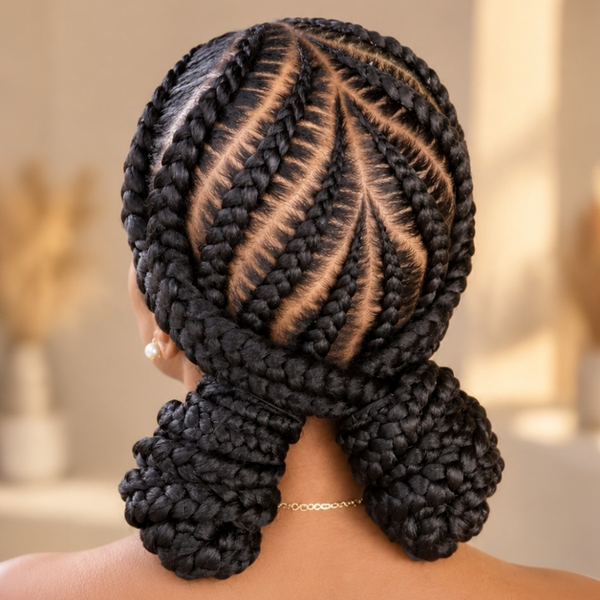 Bequeen Cute Two Buns Special Braid Full Lace Wig