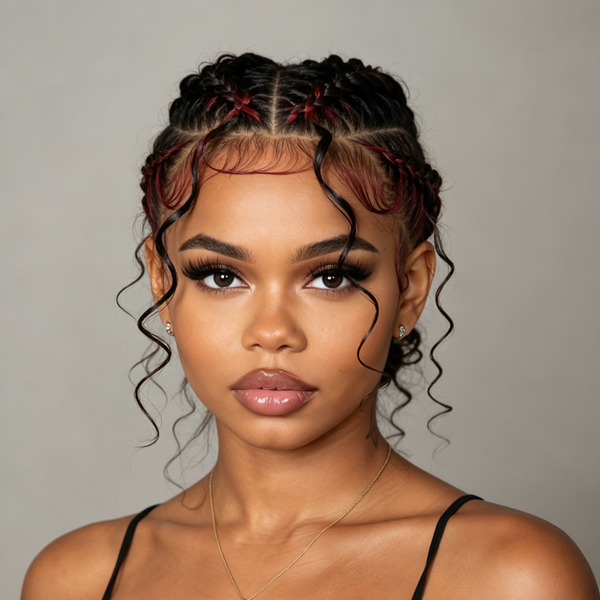 Bequeen Fashion Braid Highlight Red Full Lace Wig