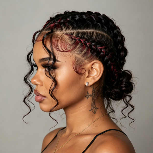 Bequeen Fashion Braid Highlight Red Full Lace Wig