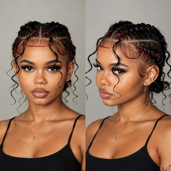 Bequeen Fashion Braid Highlight Red Full Lace Wig