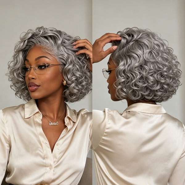 Bequeen Fashion Grey Big Wavy Lace Wig