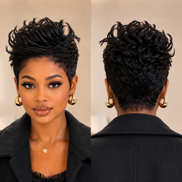 Bequeen Fashion Natrual Styled Machine Made Pixie Wig
