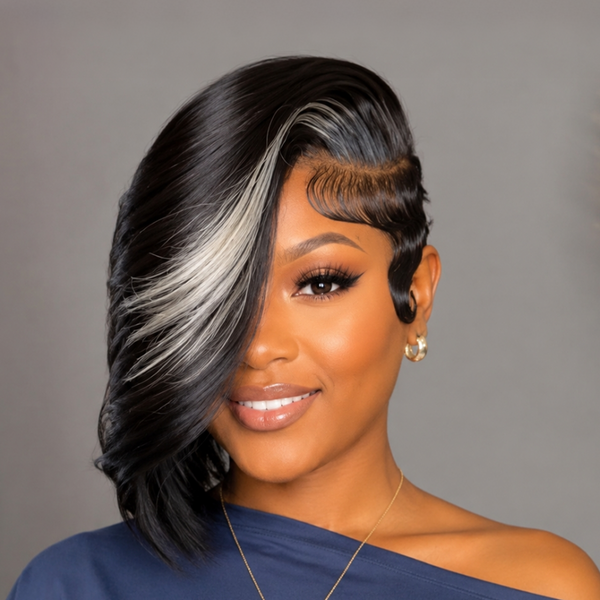 Bequeen Fashion Side Part Long Bob Wig