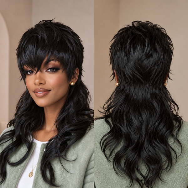 Bequeen Fashion Wave Long Mullet Wig With Bangs