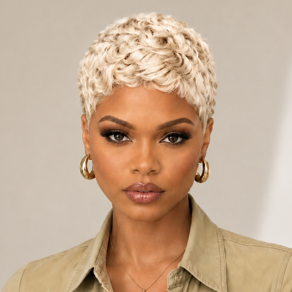 Bequeen Finger Wave Machine Made Wig-1