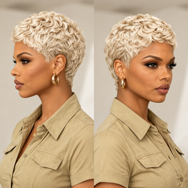 Bequeen Finger Wave Machine Made Wig-1