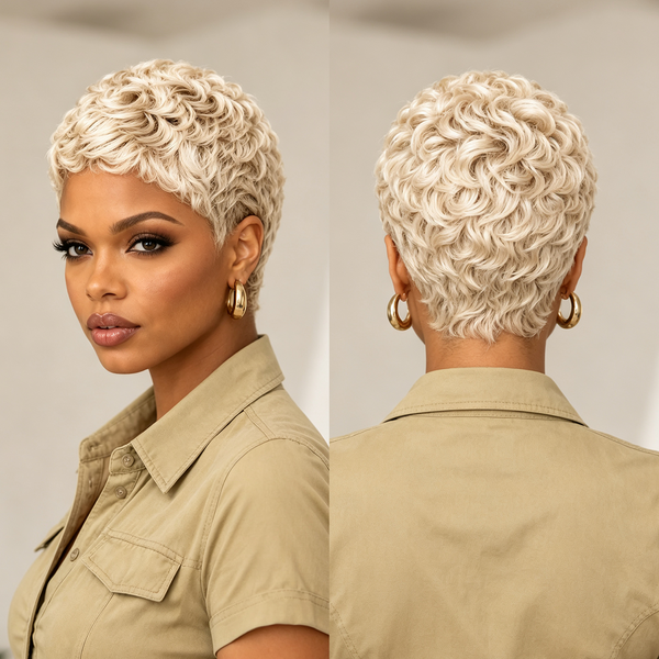 Bequeen Finger Wave Machine Made Wig-1