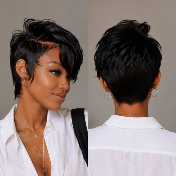 Bequeen Full Lace Side Part Pixie Wig