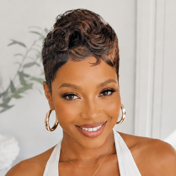 Bequeen Glamorous Curls Full Lace Short Pixie Cut