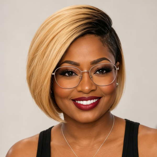 Bequeen Gold Side Part Straight Topper