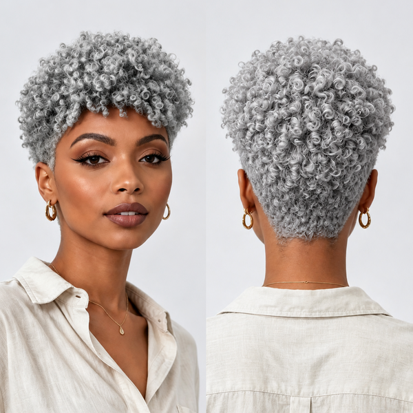 Bequeen Golden Curly TWA Special Made Pixie Wig