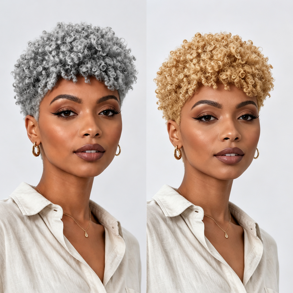 Bequeen Golden Curly TWA Special Made Pixie Wig