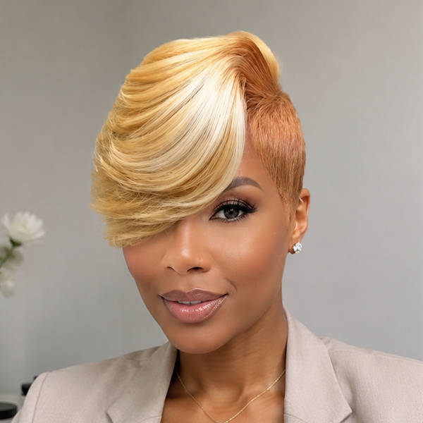 Bequeen Golden Frame Sexy Pixie Wig