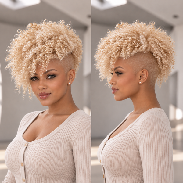 Bequeen Golden Kinky Short Cut Style Topper