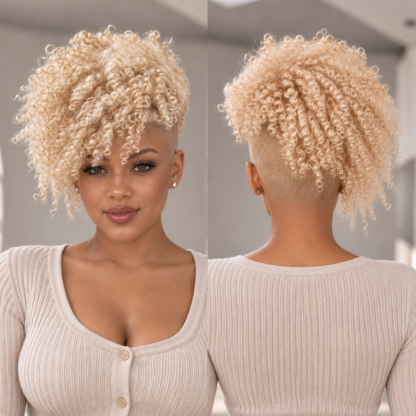 Bequeen Golden Kinky Short Cut Style Topper
