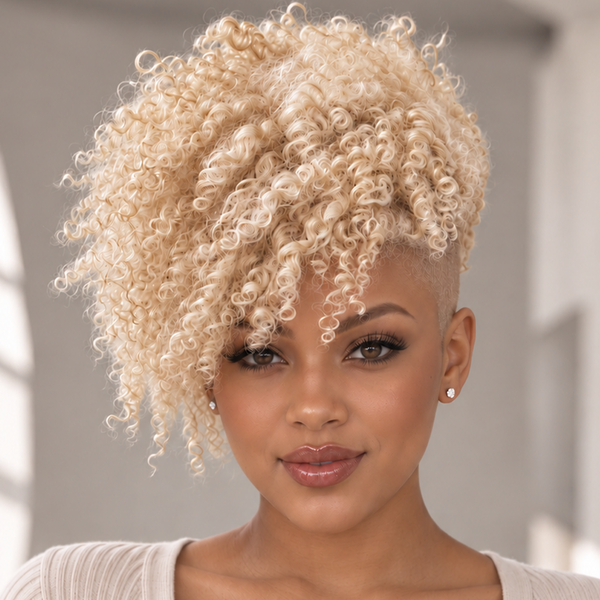 Bequeen Golden Kinky Short Cut Style Topper