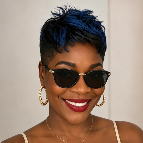 Bequeen Highlight Blue Lace Fashion Topper