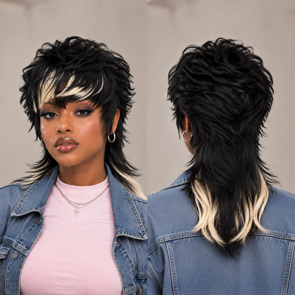 Bequeen Highlight White Mullet Glueless Wig