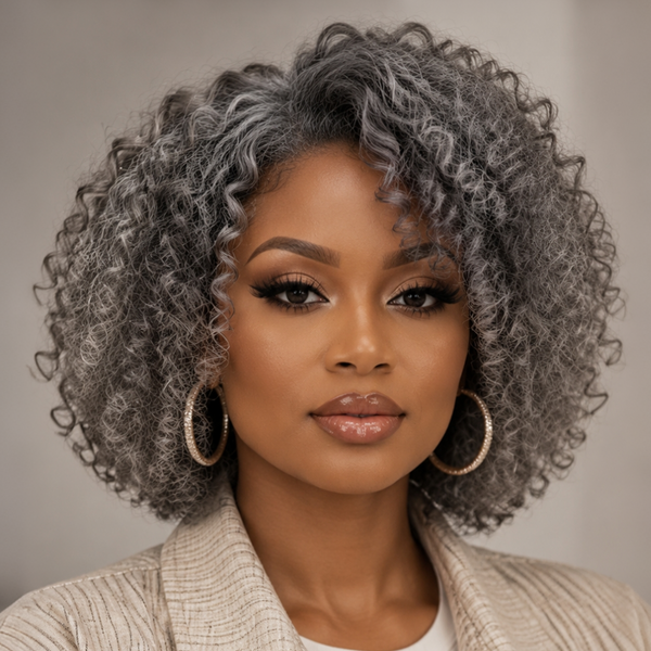 Bequeen Kinky Curly Side Part Human Hair Wigs
