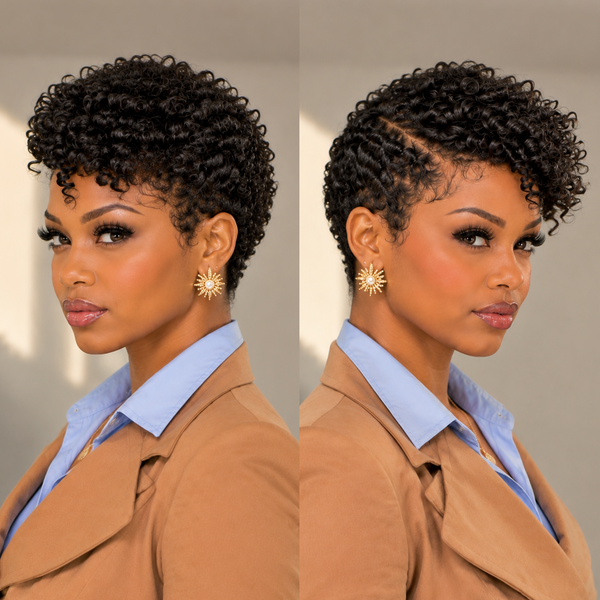Bequeen Luxurious Customized Curl Pixie Cut Human Hair Wig