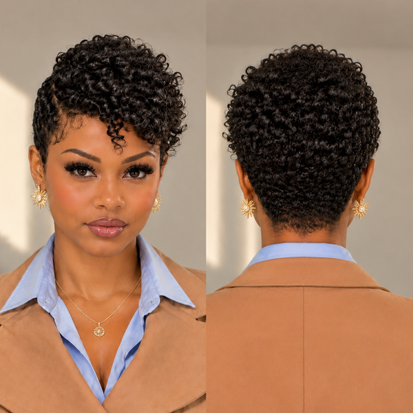 Bequeen Luxurious Customized Curl Pixie Cut Human Hair Wig