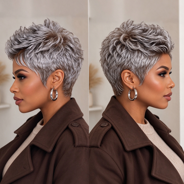 Bequeen Luxurious Customized Pixie Cut Human Hair Wig