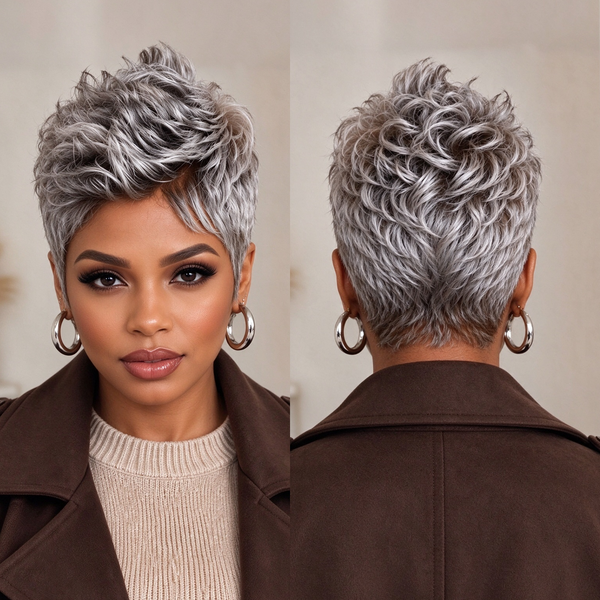 Bequeen Luxurious Customized Pixie Cut Human Hair Wig