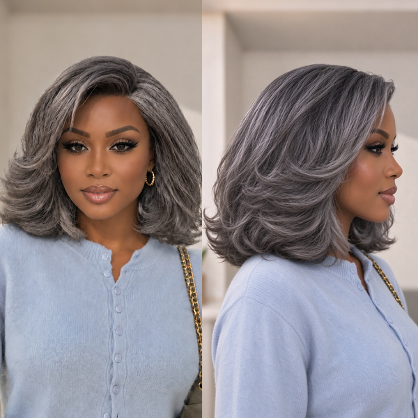 Bequeen Luxurious Salt & Pepper Fashion BOB Wig