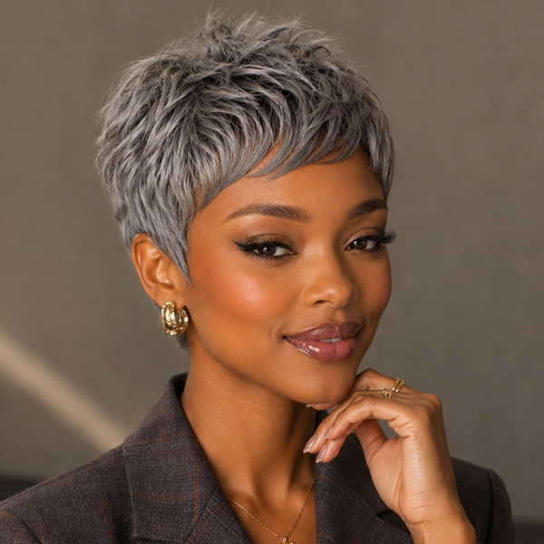 Bequeen Machine Made Fashion Short Cut Pixie Wig