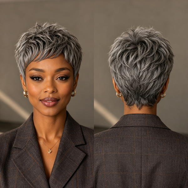 Bequeen Machine Made Fashion Short Cut Pixie Wig