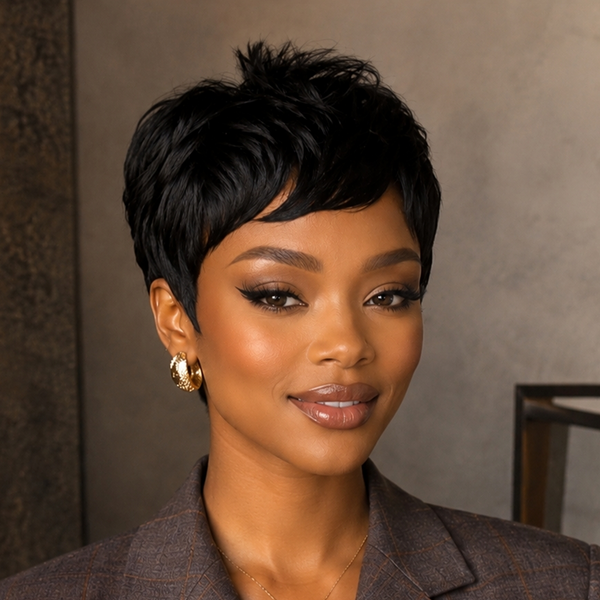 Bequeen Machine Made Fashion Short Cut Pixie Wig