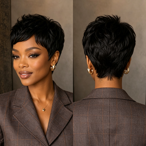 Bequeen Machine Made Fashion Short Cut Pixie Wig