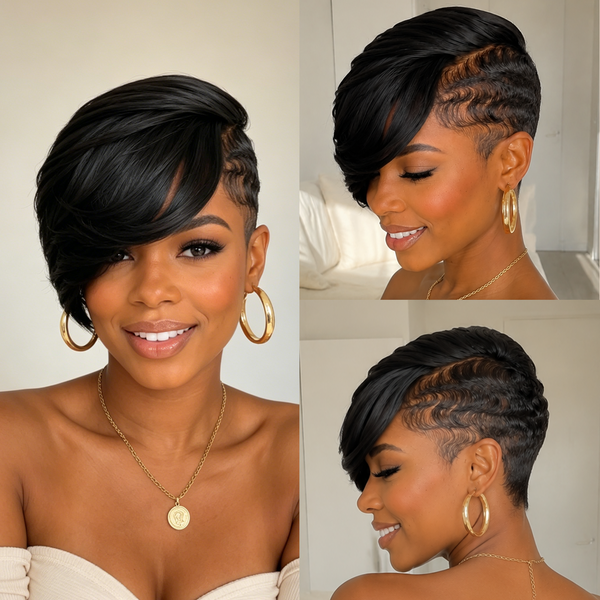 Bequeen Machine Made Side Part Natural Black Topper
