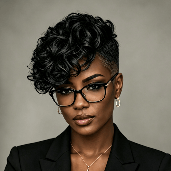 Bequeen Natural Black / Gray Side Part Full Lace Wig