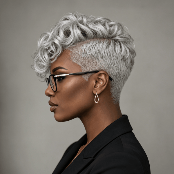 Bequeen Natural Black / Gray Side Part Full Lace Wig
