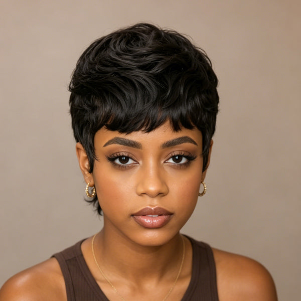 Bequeen Natural Black Special Style Full Lace Wig