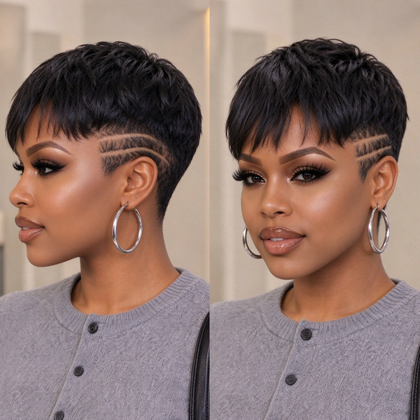 Bequeen Natural Black Special Style Full Lace Wig
