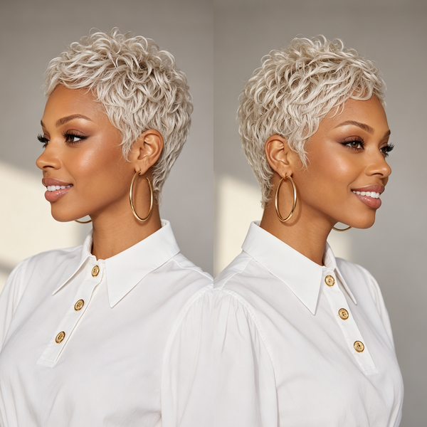 Bequeen Natural Black Wave Pixie Wig (3 Colors)