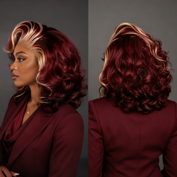 Bequeen Pitaya Mixed White Wave Lace Bob Wig