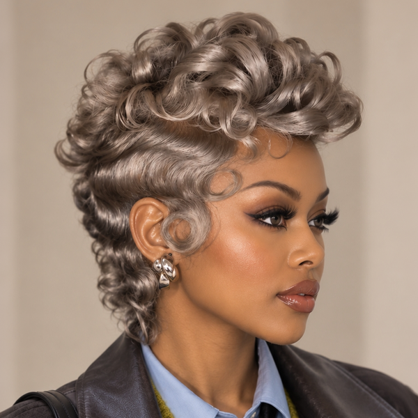 Bequeen Platinum Full Lace Special Scalp Pixie Wig