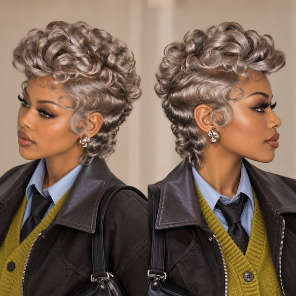 Bequeen Platinum Full Lace Special Scalp Pixie Wig