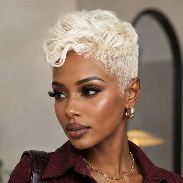 Bequeen Platinum Short-cut Pixie Full Lace Wig